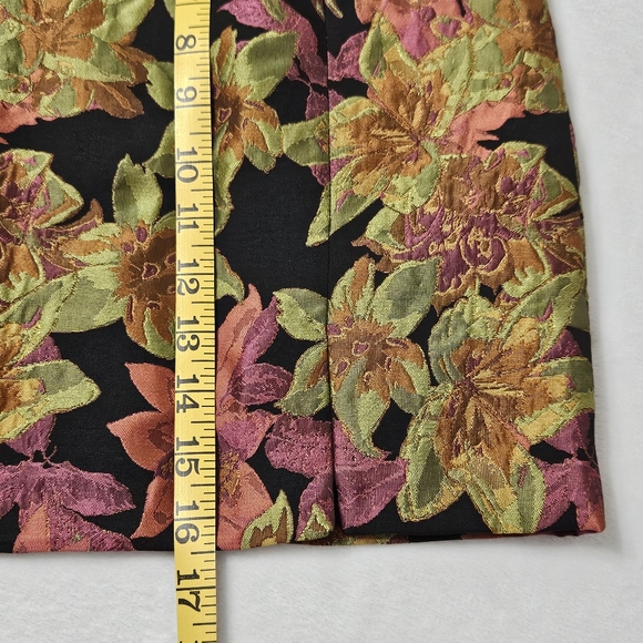 GREYLIN Tania jacquard mini skirt colorful floral design & side slit Medium - Picture 11 of 12